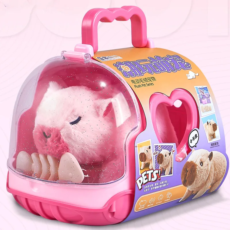 Plush Toys Electric Interactive Toy Children's Electric Cute Capybara Plush Doll Toy Funny Walking Will Call Animal Electric Plush Play House Toys Birthday Gifts