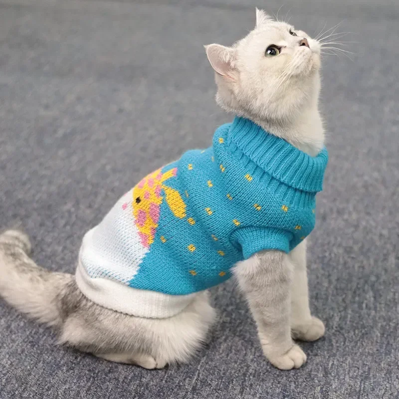 

Fashion Winter Cat Sweater Vests Sphynx Cat Clothes for Cats Clothing Christmas Pet Clothes Kedi Katten Pullover Ropa Para Gatos