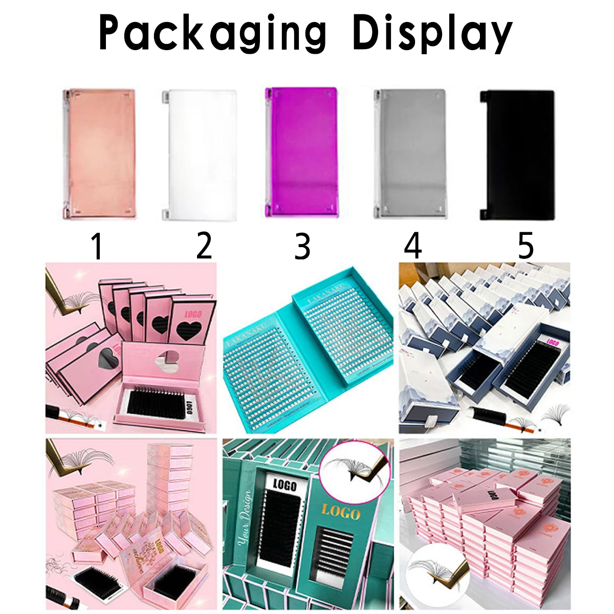 Custom 72trays ombre easy fan lashes with logo 3