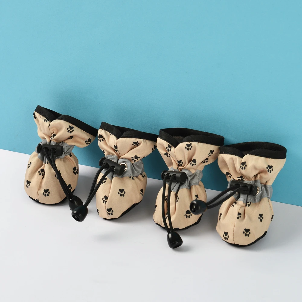 Title 7, 4pcs/set Waterproof Dog Shoes Anti-slip Rain Bo...