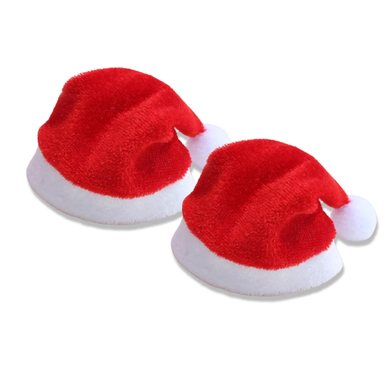 Hot Sale Mini Santa Claus Hat Christmas Xmas Holiday Lollipop Top Topper Cover For Festival Christmas Decoration For Home