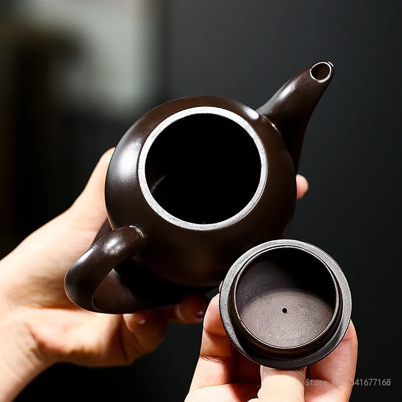 Yixing Purple Clay Pot Handmade Teapot, smooth Pattern, New Chinese Creative styles Tea Pot Kung Fu Teaware, 360cc, 1Pc