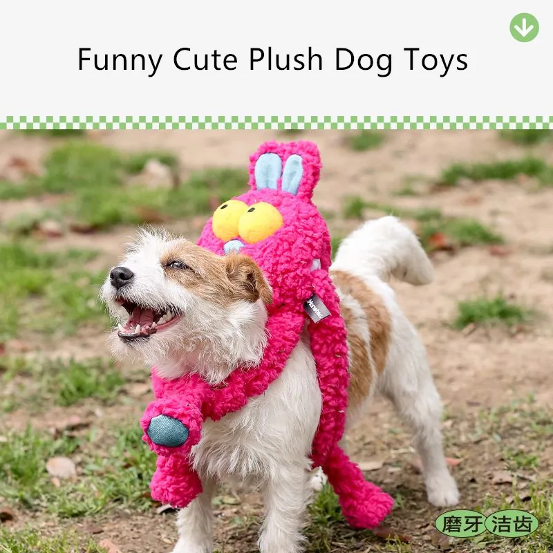 Q-MONSTER Large Squeaky Dog Toys,Keep Them Busy, Funny,Plush Dog Toys with Soft Fabric, Dog Toys for Medium Large Breed 3
