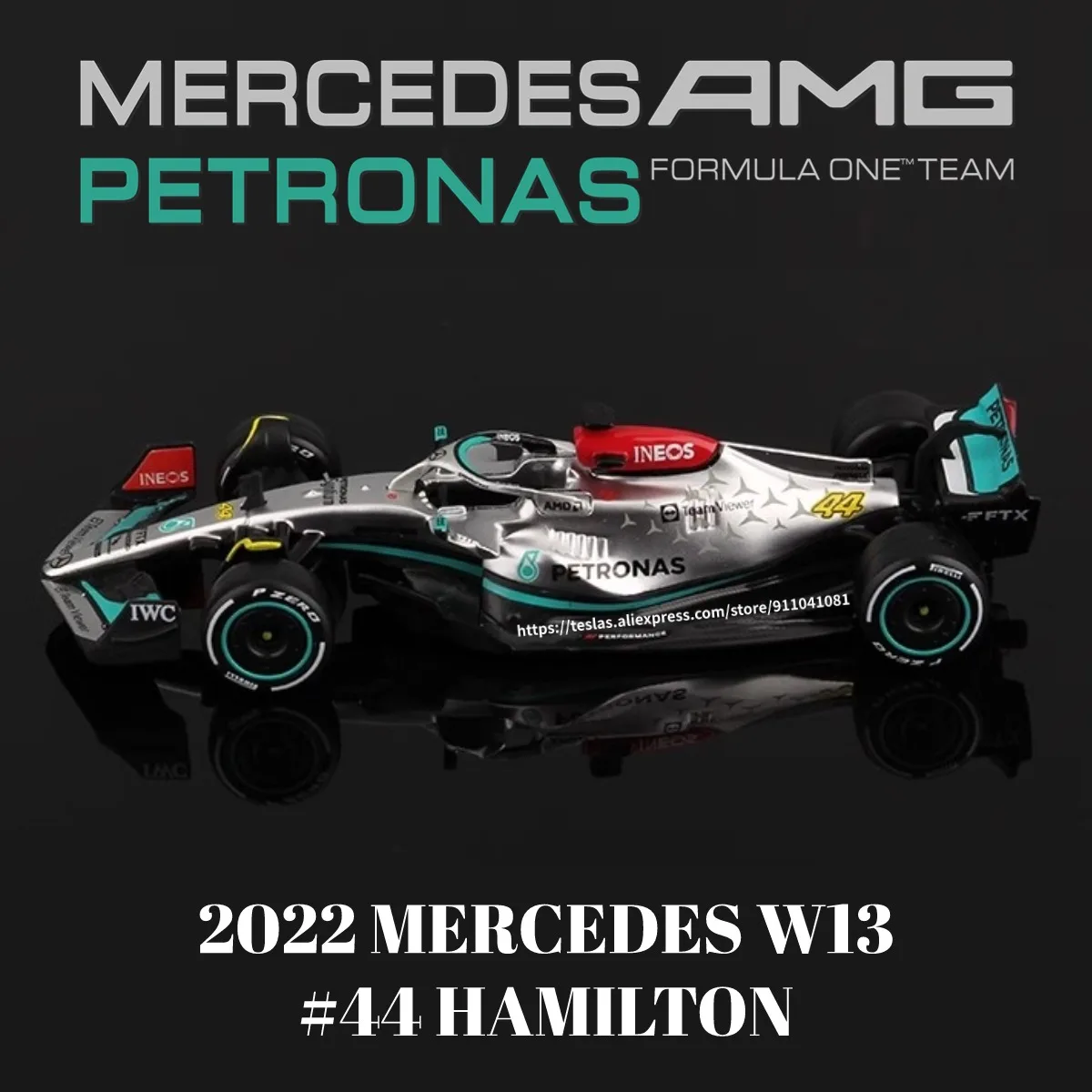 

Bburago 2022 F1 Mercedes AMG W13 Car Model Replica Scale 1:43 Formula 1 Miniature Diecast Collection Xmas Gift Boy Kid Toy