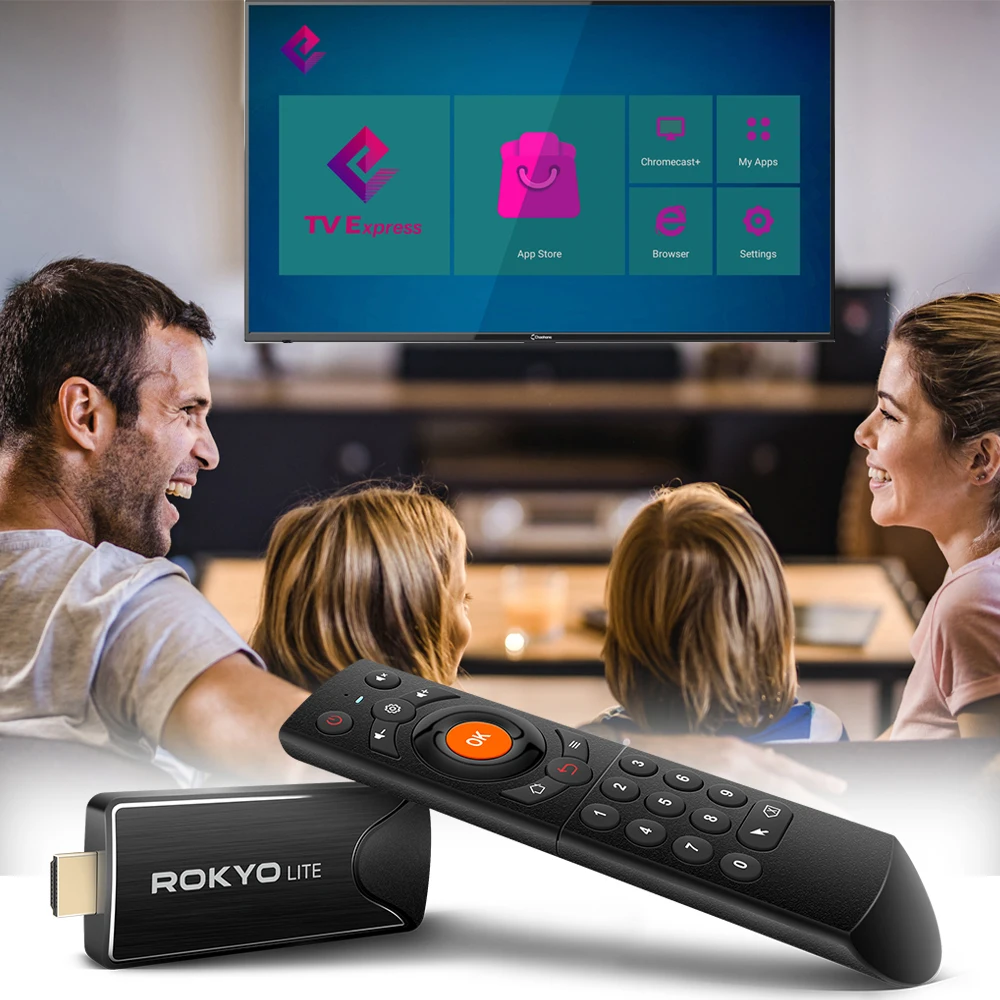 TV Express TVE MFC Android 10 Smart Stick Receiver Rokyo Lite box Dongle 2GB 8GB RK3318 2.4G 5G Wifi Quad Core Brasil | Электроника