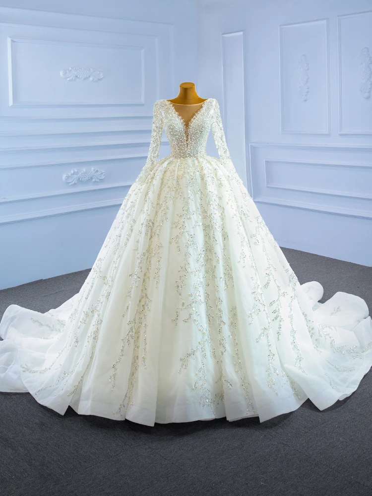 

RSM67260 Luxury Bridal Ball Gown Wedding Dresses Heavy Weight Full Crystals Bridal Dresses