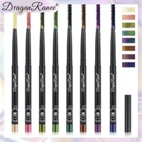 Crayon Gel Eyeliner Caméléon Imperméable Effet Chrome Brillant, Ombre à Paupières Scintillante Vert Doré Nacré pour Maquillage des Yeux Effet Silkworm 6