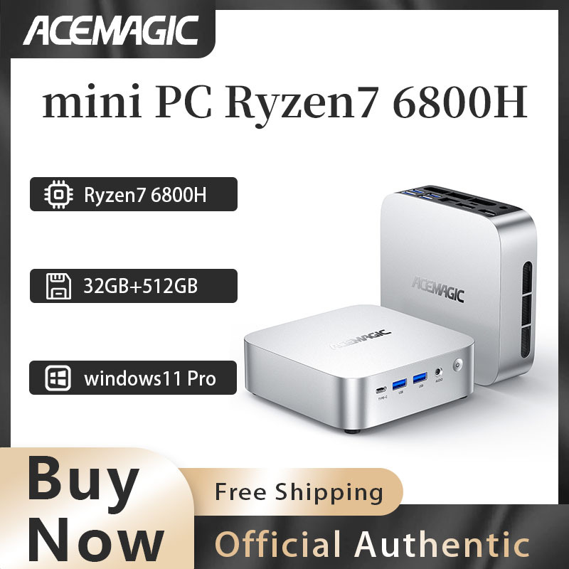 ACEMAGIC M1 Ryzen7 6800H mini PC RAM 32GB SSD 512GB WiFi 6+BT5.2 (M.2 2230) main frequency 3.2GHz turbo frequency 4.7GHz cache