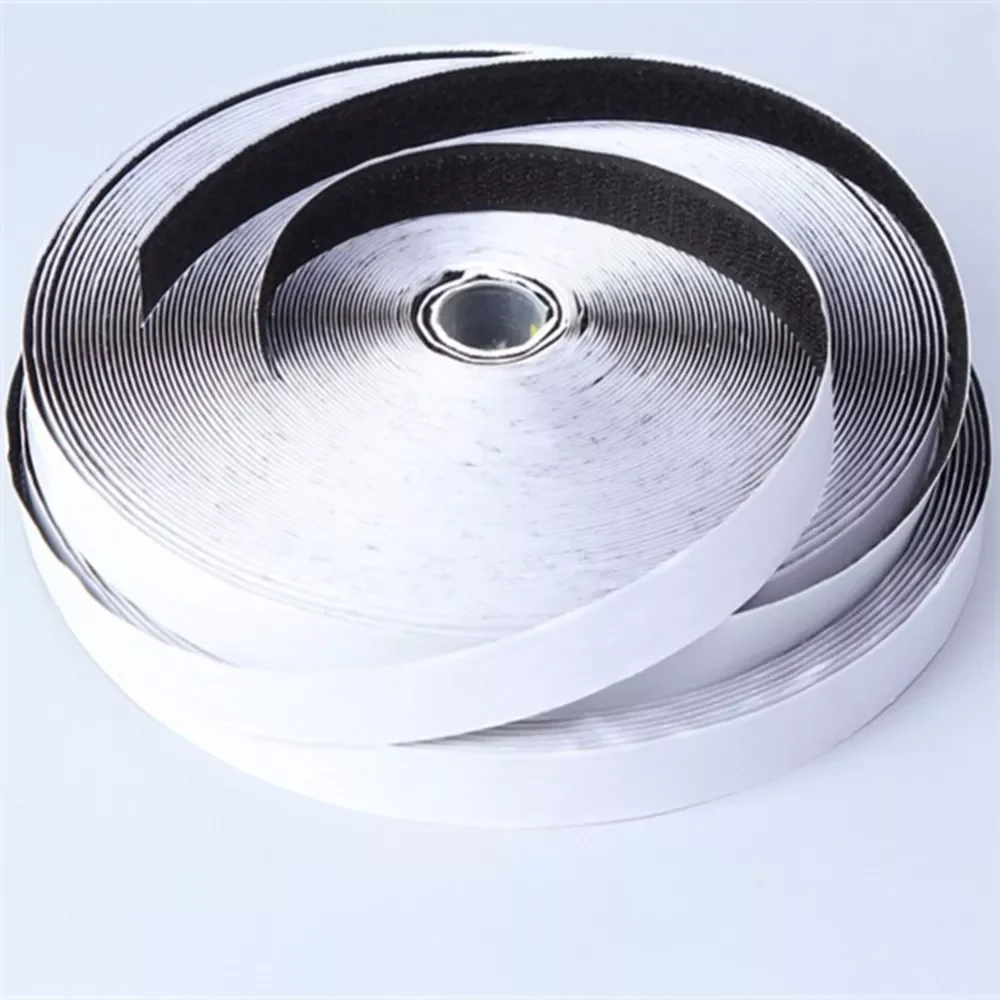 

width Sticky Self Adhesive Hook and Loop Tape Fastener Strip Solid Black With High Quality AA7327