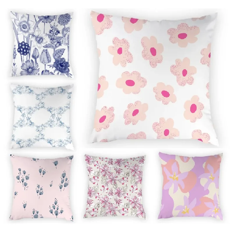 

Pillowcase Home Decor Upholstery Creative Throw Pillows Chair 45x45 Sofa Floral Nordic Cushion Cover Flower Retro Artistic E2248