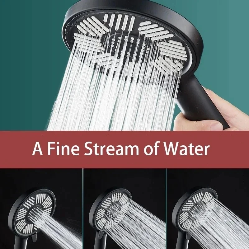 

Bathroom Shower Head High Pressure 3 Modes Black Showers Massage Sprayer Spa Eco Bath Showerhead Handheld Faucet Accessories