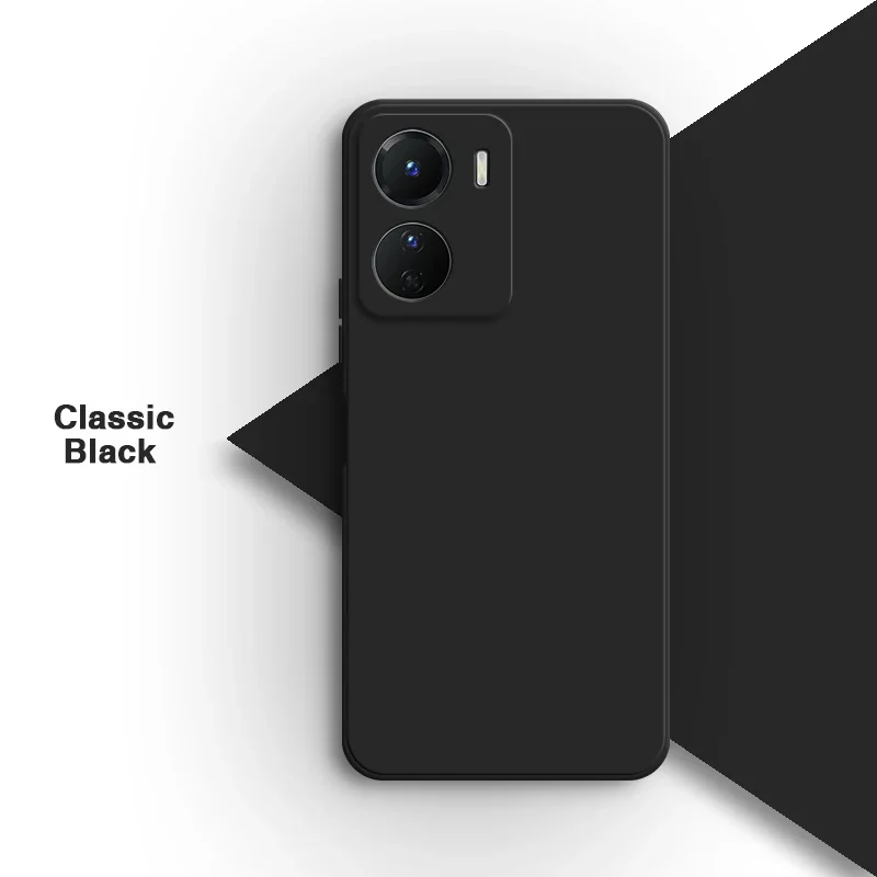 Liquid Silicone Camera Protection Phone Case - Soft Pure Color Square Design