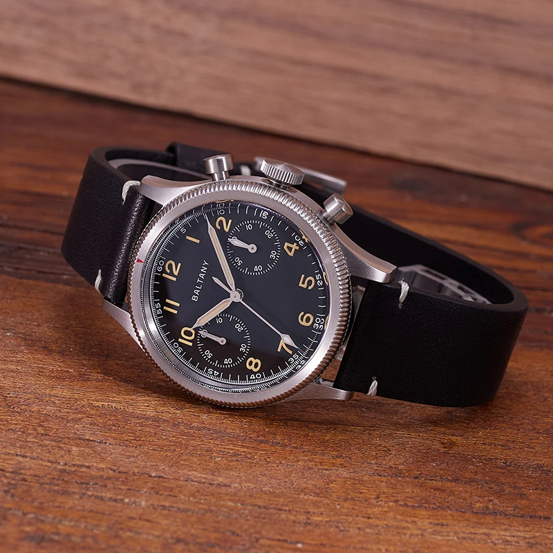Baltany Design Chronograph S5054 Rotating Bezel Quick Reset Miyota 6S21 Sapphire Crystal 39MM Stainless Steel Military Watches