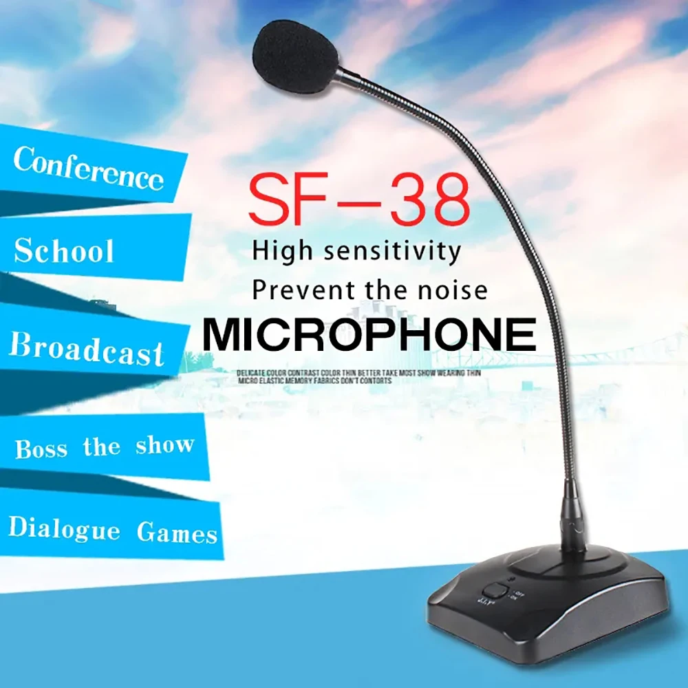 Microfone hd Gooseneck Profissional Microfone Centro de Conferências Radiodifusão Capacitiva Flexível Alta Sensibilidade com Fio Plugue 6.35 mm - Image 5