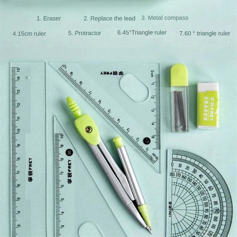 set Compass Ruler Set Multi-function Mathematical Rulers Professional Drawing Tools School Supplies Students Stationery