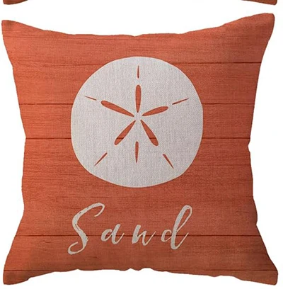 Beach Pillow Cover Starfish Shell Summer Seaside Villa Decoration Ocean Theme Sofa Cushion Cover 45x45 pillow case