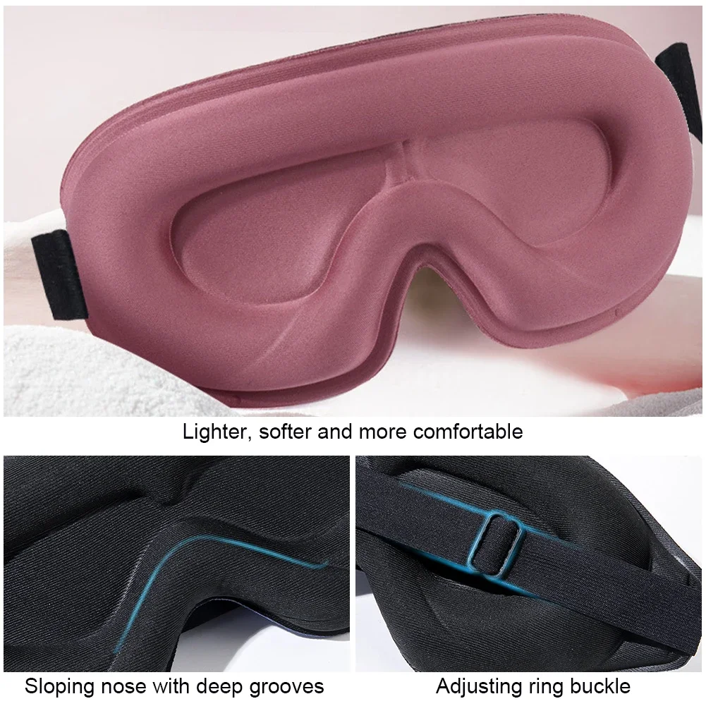 Blackout Eye Mask 3D Deep Contoured Sleep Mask Lash Extensions No Pressure Blindfold Sleeping Eye Mask Women Men Side Sleepers 4