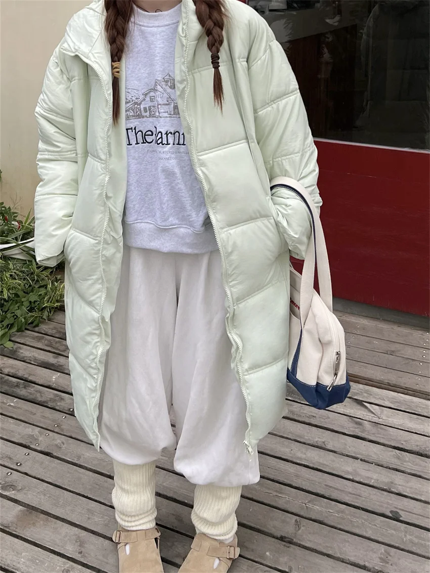 

PLAMTEE зеленые Макси парки с капюшоном повседневные офисные женские элегантные тонкие хлопковые шикарные теплые зимние свободные офисные женские пальто