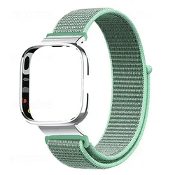 Universal Nylon Loop Strap Case Protector for Smartwatches - Versatile Wrist Band Bracelet Accessory (Green-silver case)