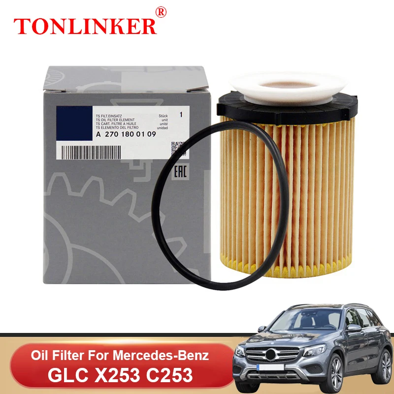 

Масляный фильтр TONLINKER A2701800109 для Mercedes Benz GLC X253 C253 2015-2022 200 250 300 4matic 2.0L, автомобильные аксессуары A2701840225