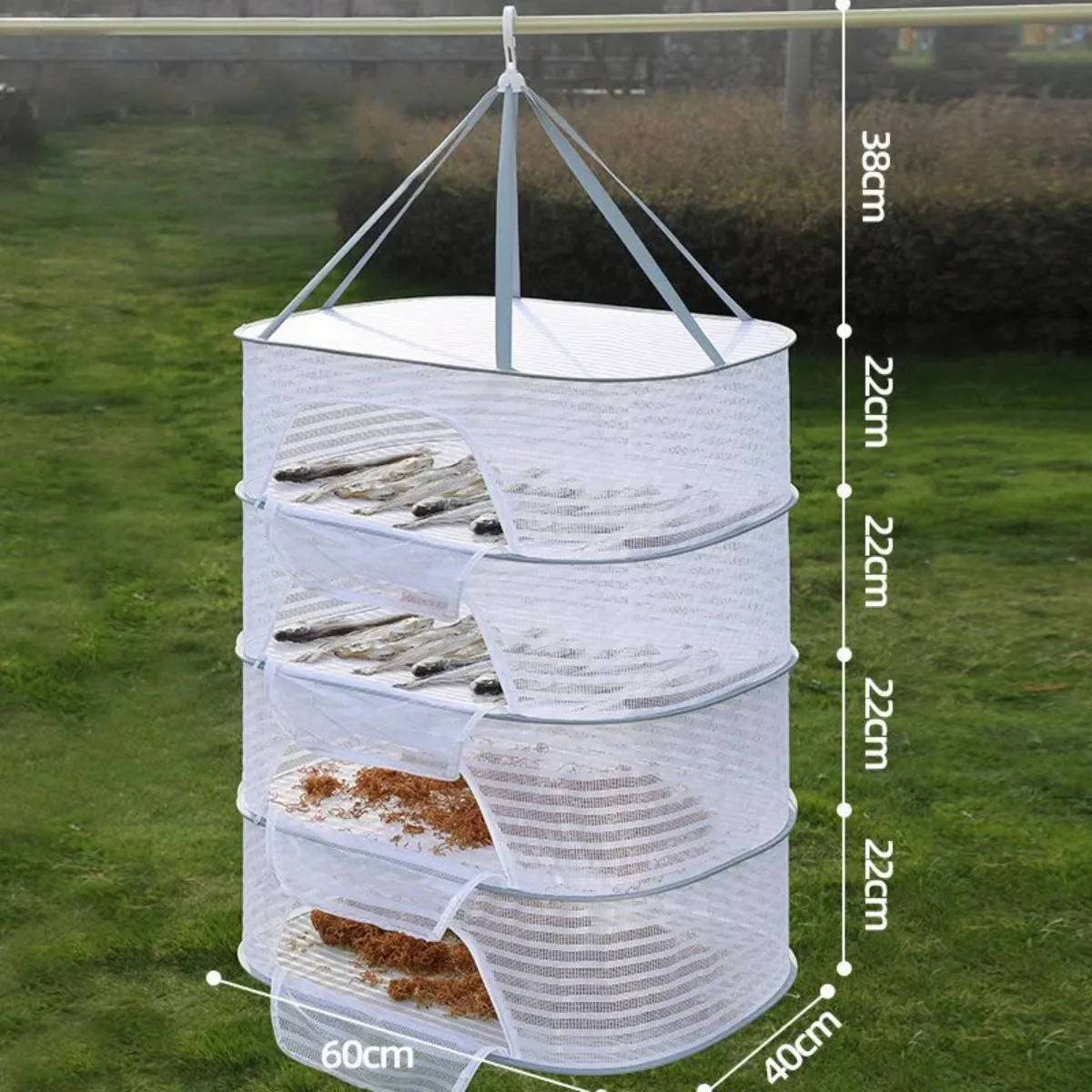 Folding Food Drying Net Anti-mosquito Dry Rack for Herbs Hanging Basket Dryer Bag Mesh Herb Drying Net for Vegetable Fruit 6