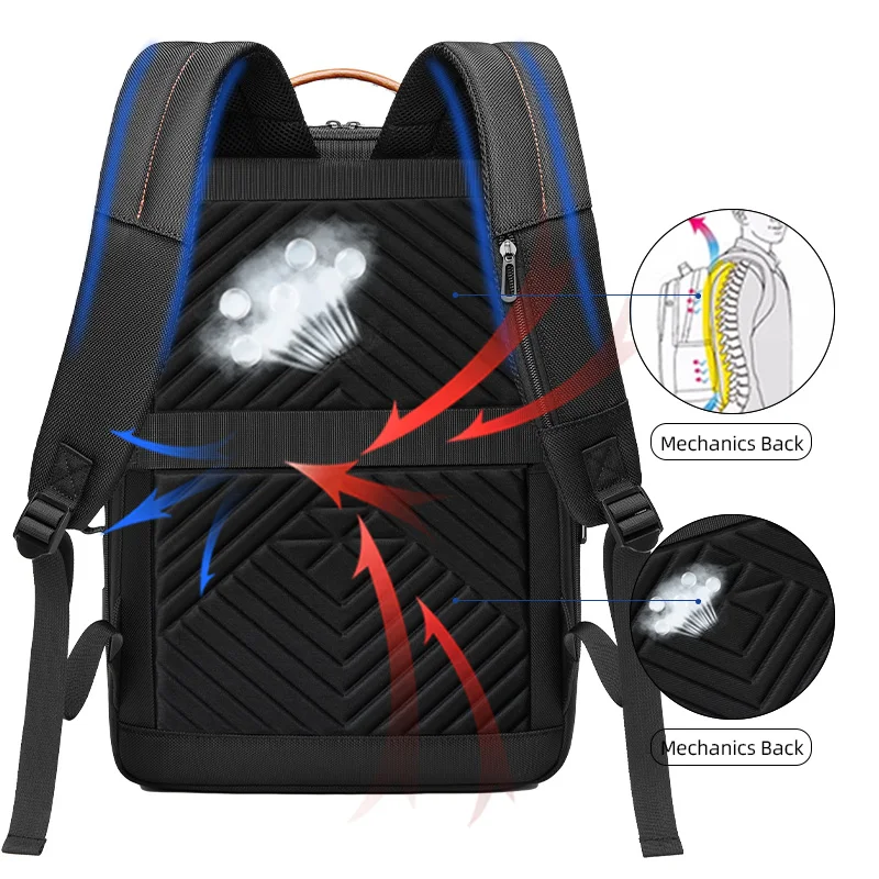 Waterproof Business Backpack Men's Expandable USB Travel Bagpack 17 Inch Laptop Backpack Large Capacity Bagpacks Back Pack Bags
