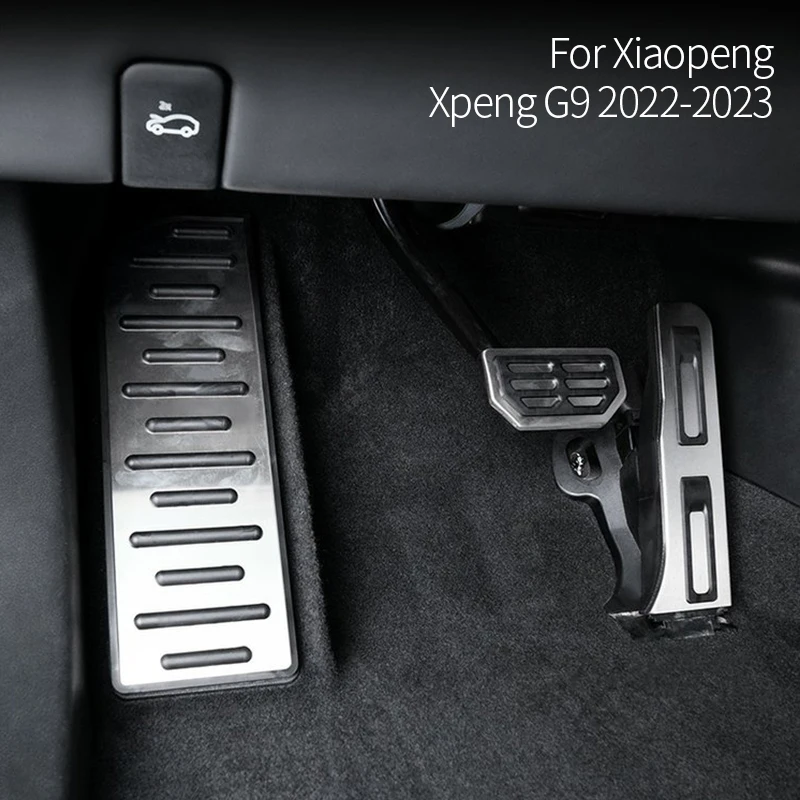 For Xiaopeng Xpeng G9 P7-Brake Accelerator Main DriverRest Pedal Aluminium Alloy Silvery Car Accessories