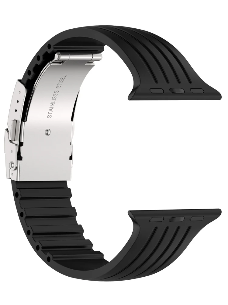 

Ремешок силиконовый для Apple Watch 44 мм 40 мм 45 мм 41 мм 42 мм 49 мм, аксессуары для браслета, браслет correa iWatch series 8 ultra 7 4 5 6 SE 3