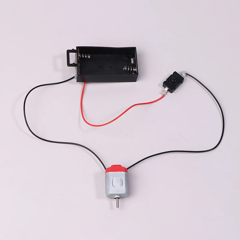 Plastic  White 130 Motor Kit With 2xAA Battery Storage Case And Switch 16500 RPM Mini DIY Electronic Motor Circuit Models Kit