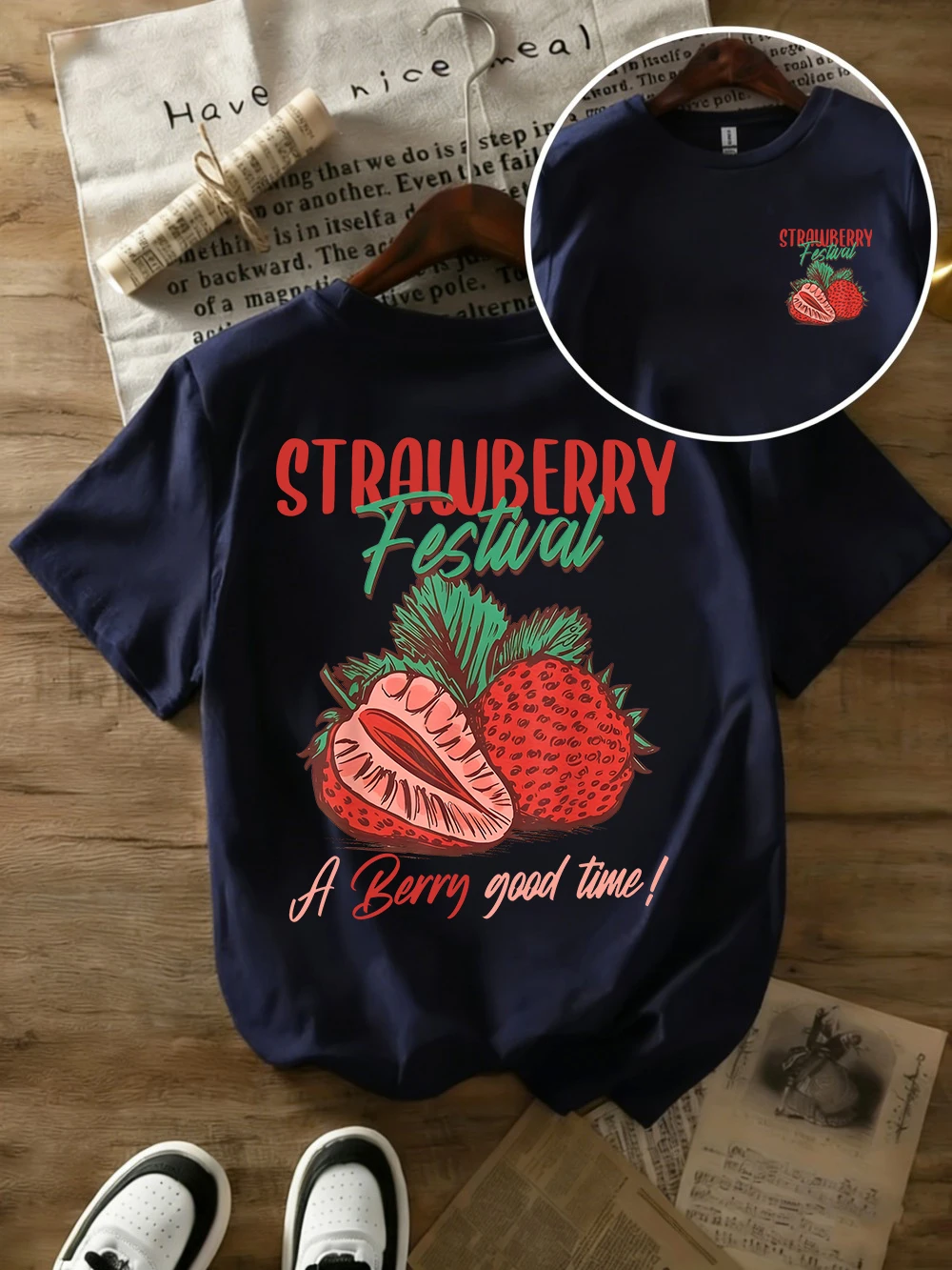 Strawberry Festival Oversized Women's Cotton T-Shirts - Soft & Comfortable Summer Tees