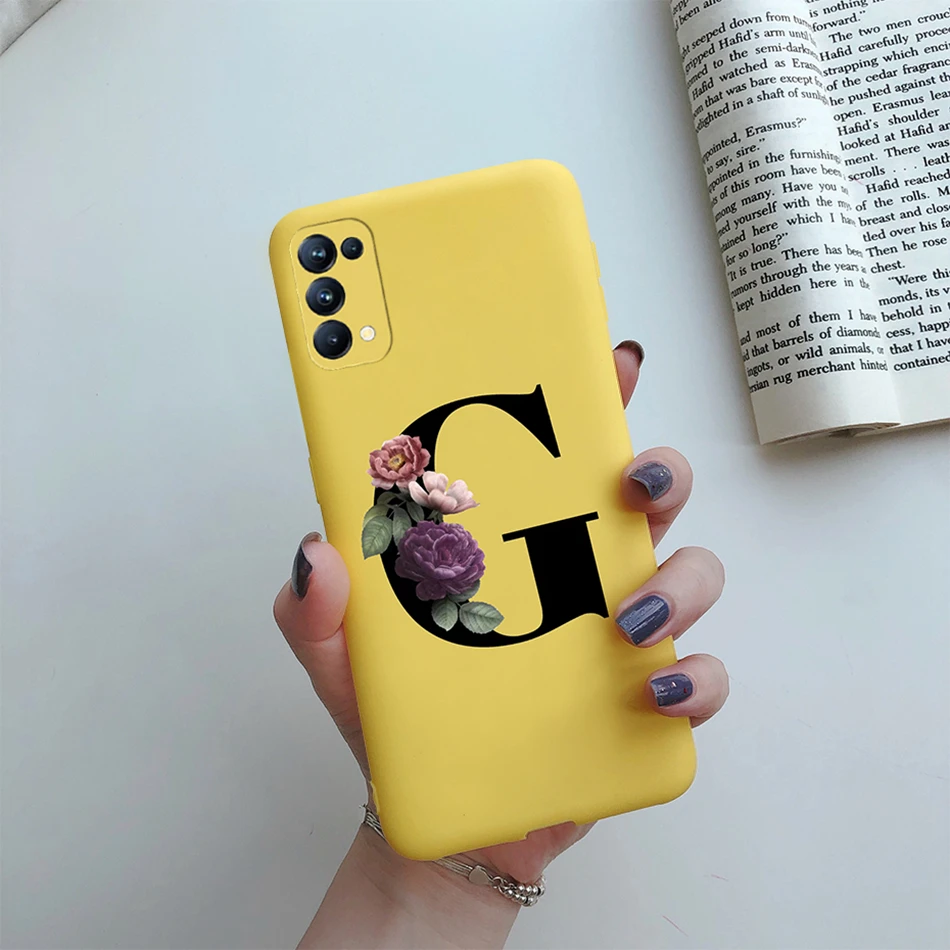 For OPPO Reno5 5G Case Custom Name Gold Letters Silicone Fundas Soft TPU Phone Cover For OPPO Reno 5 Reno5 Pro Find X3 Lite Case