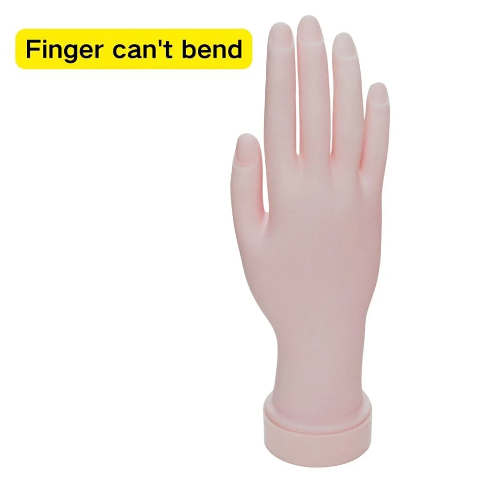 Flexible Soft Nail Practice Hand Model, Bendable Fake Hand for Manicure Trainging Nail Salon Tools