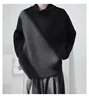 ZZ139 2024 Solid Color Simple Retro Lazy Wind Sweater Autumn and Winter Loose V-neck Versatile Trend Knitted Sweater Top 5