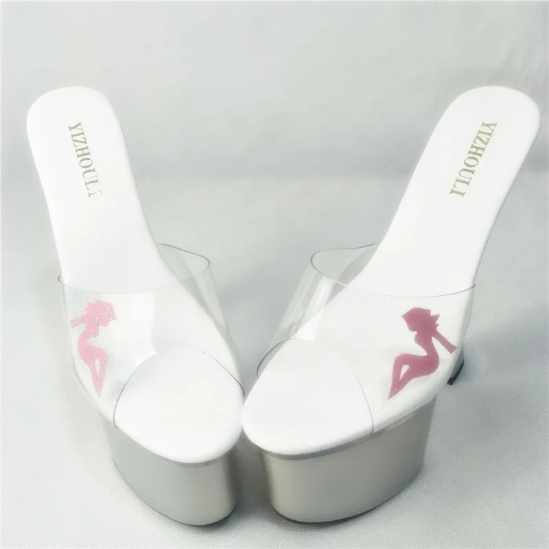 Sexy and shiny 18CM peeptoe slippers, high heels sexy pole dancing, model banquet dance shoes