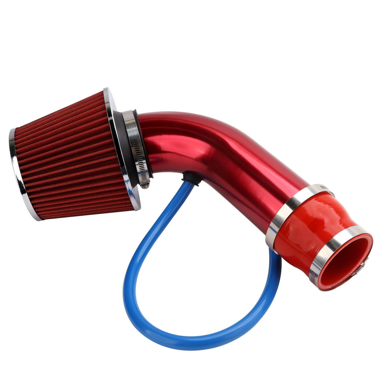 Image 31 - Universal Car Cold Air Intake Filter Induction Pipe Power Flow Hose System Red