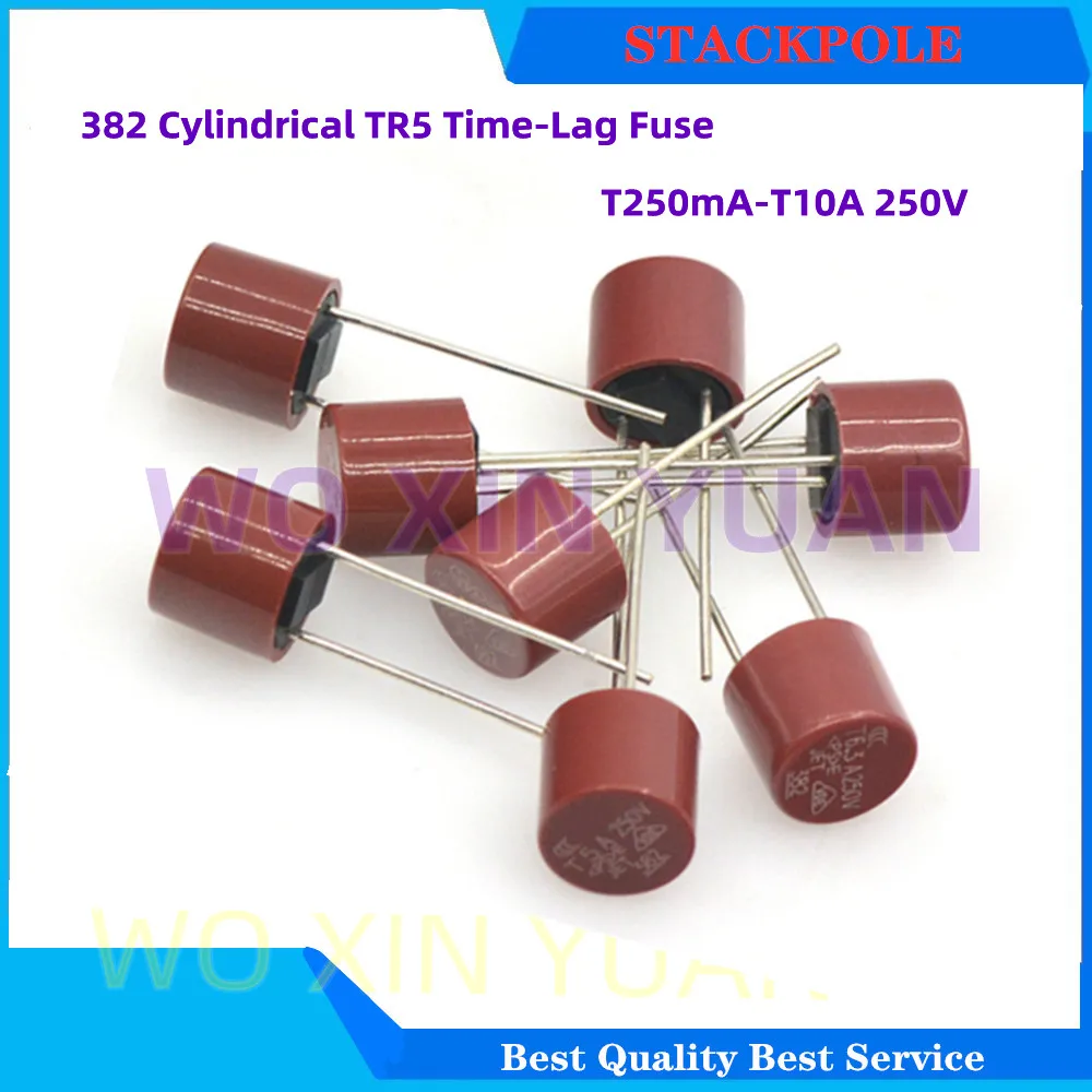 

100PCS 382 Cylindrical TR5 Time-Lag Fuse T250mA T500mA T630mA T800mA T1A T1.25A T1.6A T2A T2.5A T3.15A T4 T5A T6.3A T8A T10A250V