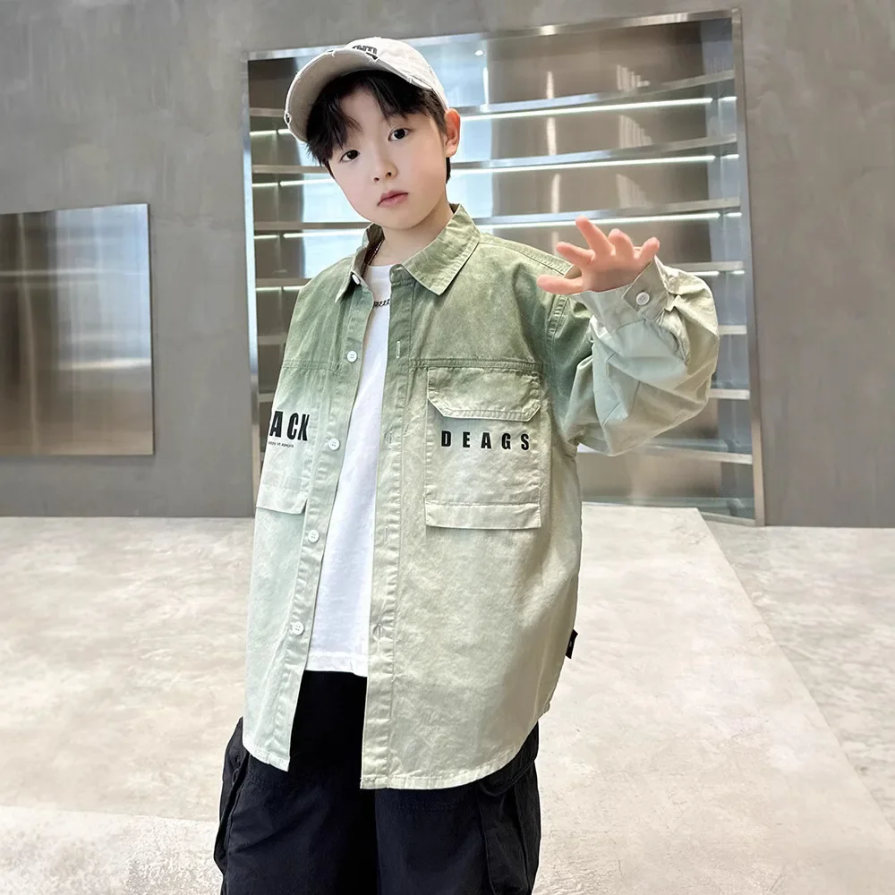 Cool Handsome Boys Spring Autumn Jacket Spring Children's Clothing Big Kids Trendy Shirt from Mainland China