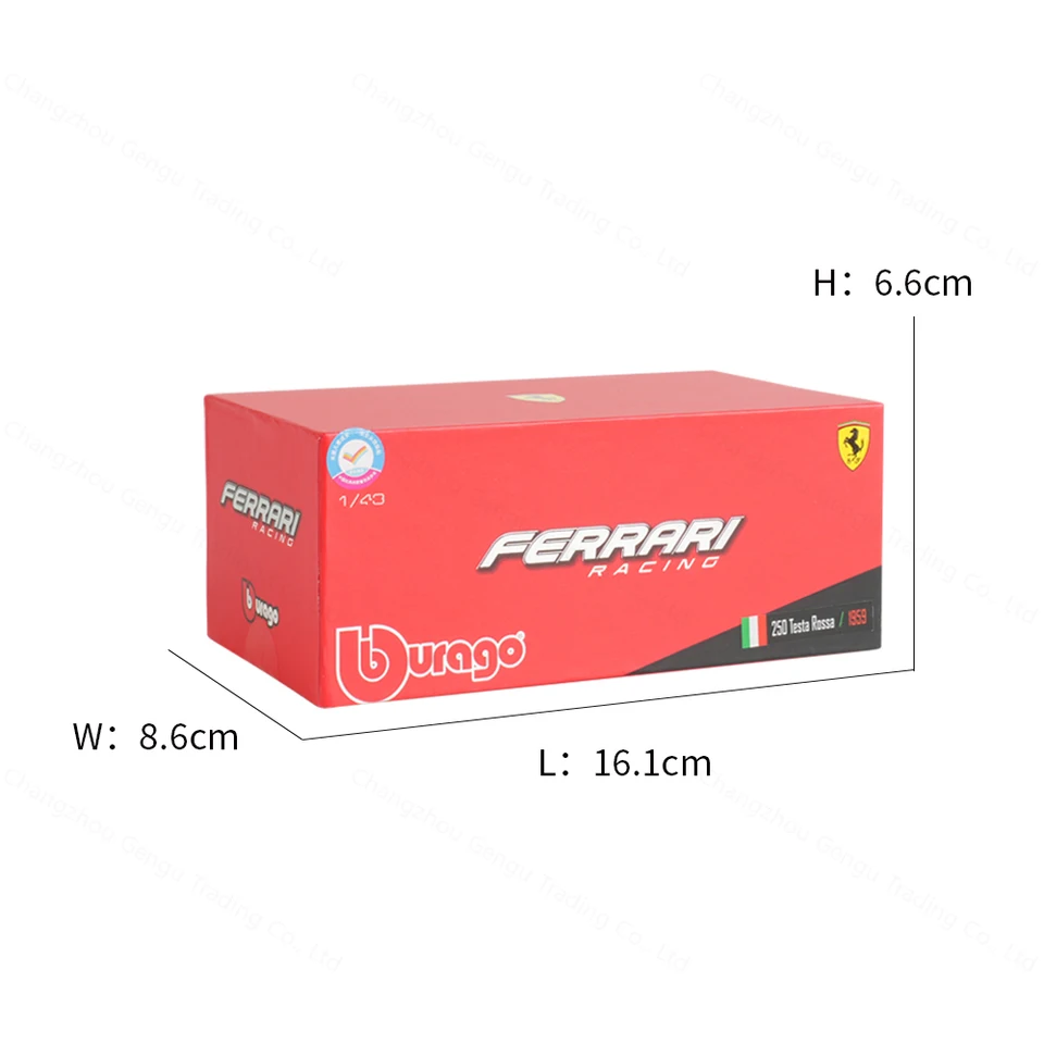 Bang 7075 Ferrari 250 SWB Prova – Rouge – Échelle 1/43 – Miniature Métal – Très Bon état En Boîte
