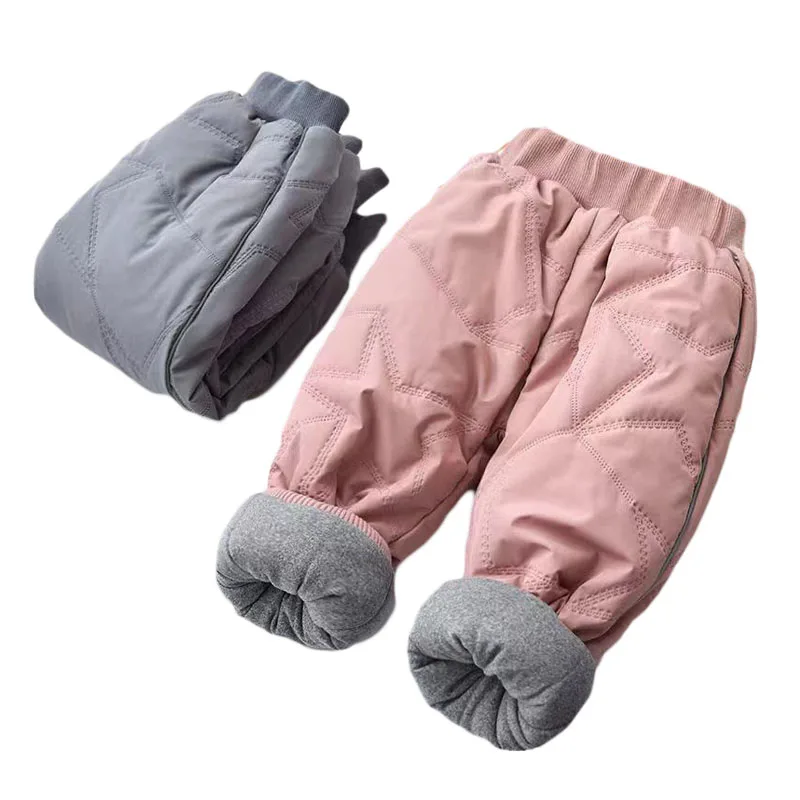 

Winter Children Down Pants Kids Trousers 2022 New Fashion Toddler Warm Thicken Trousers Baby Clothing Boys Girls Outdoor Pants