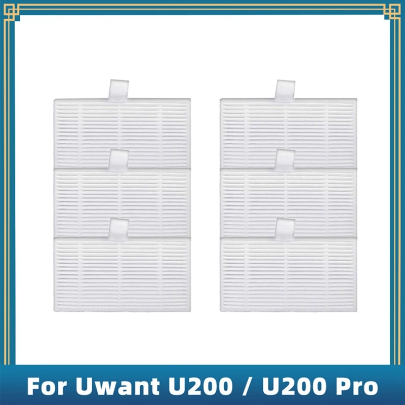 

6 шт., запасные части для Uwant U200 / U200 Pro Аксессуары для робота-пылесоса Hepa Filter