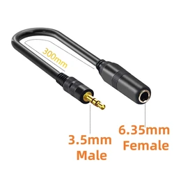 Premium Audio Adapter Cable - 3.5mm to 6.35mm for Headphones and Audio Equipment (3.5 to 6.35 Black)
