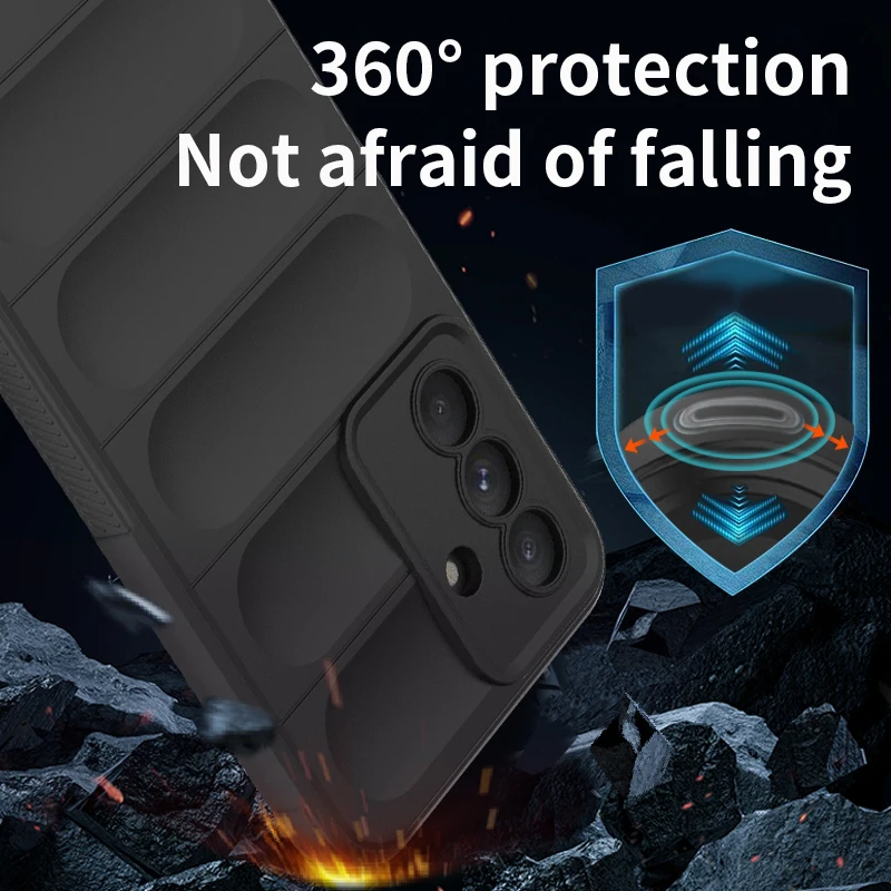 Shockproof Shield Phone Case with TPU Frame and Flannel Lining Cover