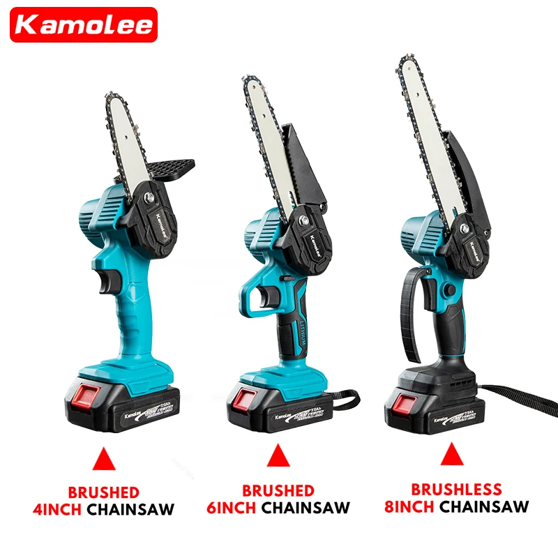 Kamolee Sega A Catena Elettrica Senza Spazzole 24V 4/6/8 Pollici Mini Motosega Taglierina Per Legno Potatura Attrezzo Elettrico Da Giardino Per Batter