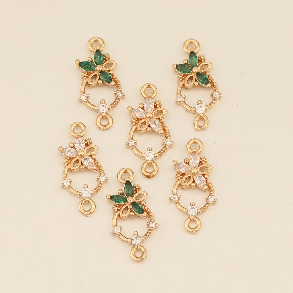 

WHSOK 60Pcs 8*16MM Copper Metal/Crystal/Flower Shapes/CZ Stone/Jewelry Findings & Components/Hand Made/Jewelry Connectors