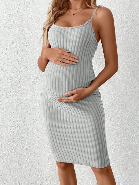 Cristina Knitted Halter Maternity Dress 3