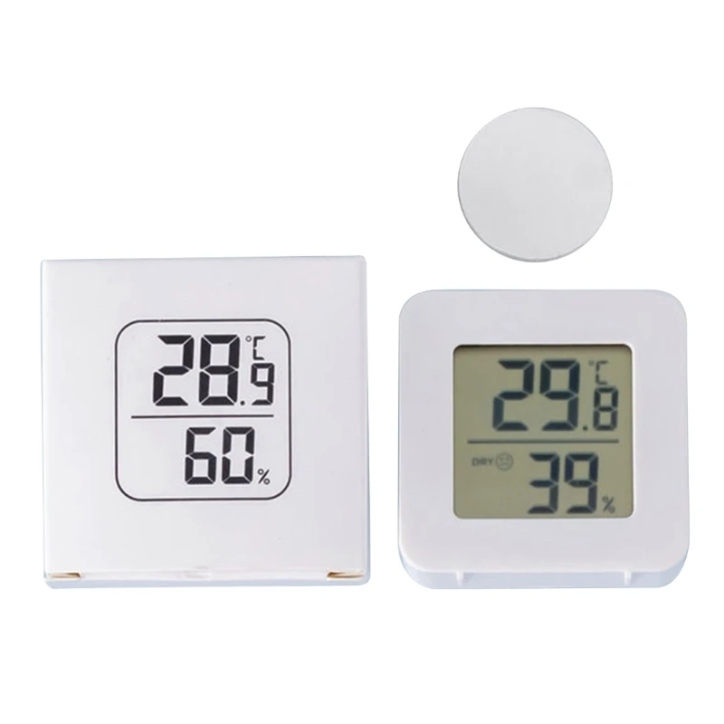 

X7YF LCD Digital Temperature Humidity Detector Gauge Self-adhesive Electronic Thermometer Hygrometer for HomeOffice