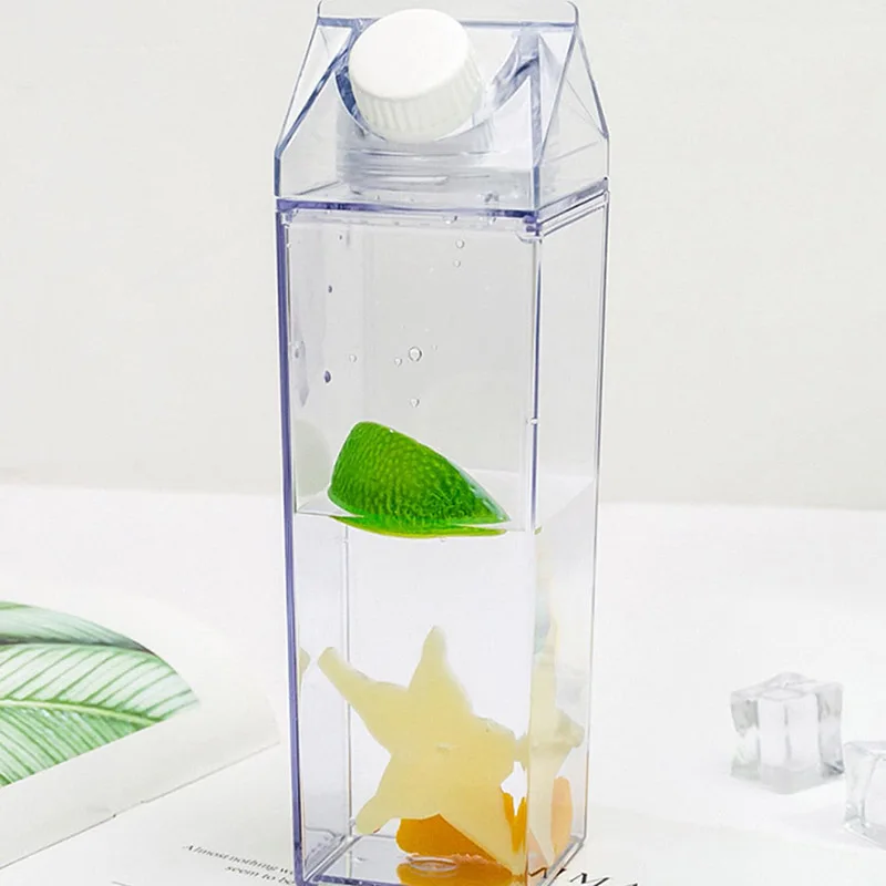 Leakproof Square Portable Plastic Juice Cup for Travel and Home Use