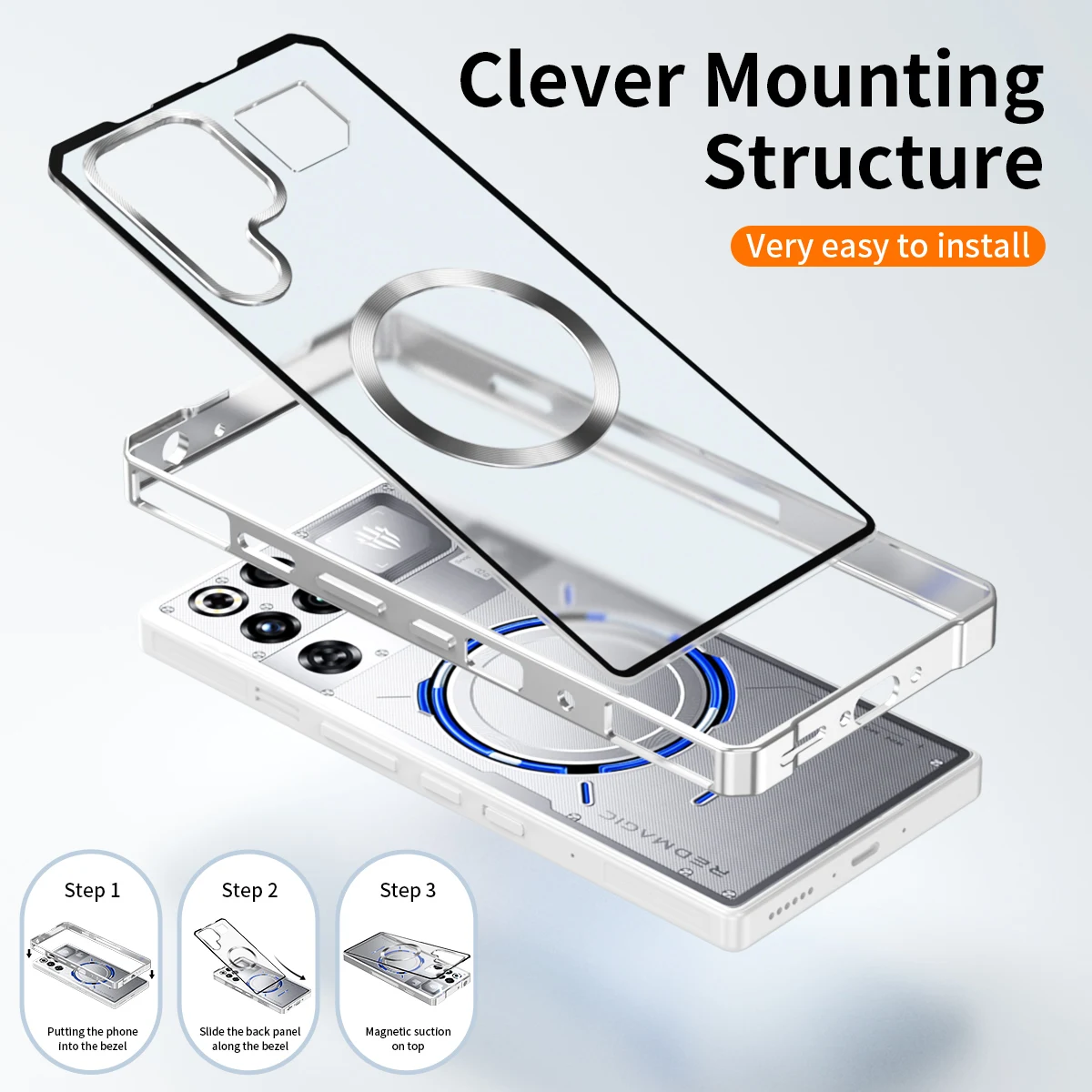 Magnetic Translucent Metal Frosted Camera Lens Protective Case - RedMagic 11 Pro Plus