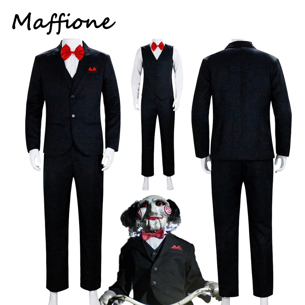 MenJigsawKillerCosplayFantasyHorrorMovieSawCostumeDisguiseAdultMaleCosplayHalloween