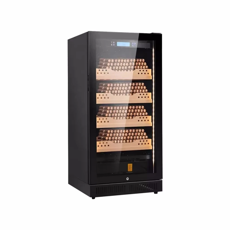 228L 800 Cigars Independent Temperature Humidity Control Spanish Cedar Wood Compressor Cigar Humidor Cabinet